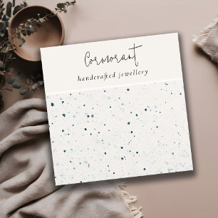 Chic Specklad Blue White Struktur Earring Holder Fyrkantigt Visitkort