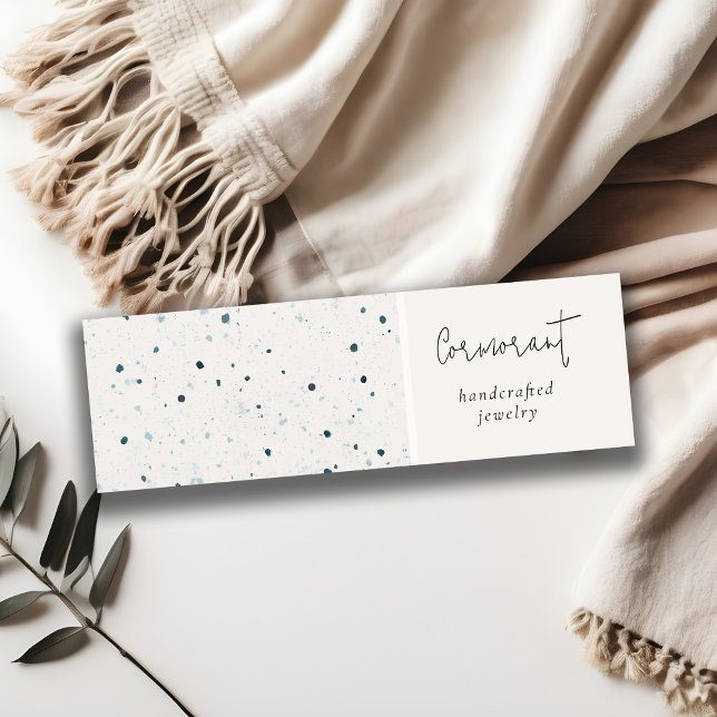 Chic Specklad Blue White Struktur Earring Holder Mini Visitkort (Skapare uppladdad)