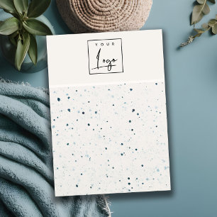 Chic Specklad Blue White Struktur Earring Holder Visitkort