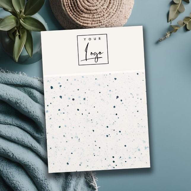 Chic Specklad Blue White Struktur Earring Holder Visitkort (Skapare uppladdad)