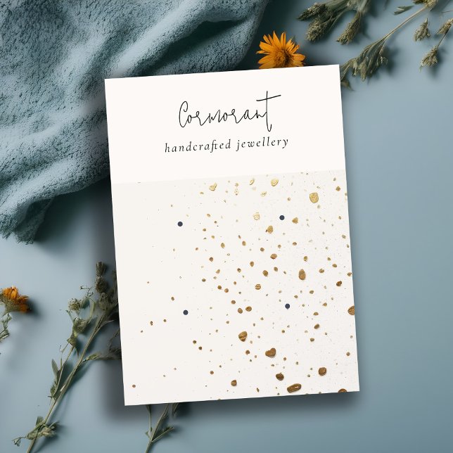 Chic Specklad Guld White Struktur 2 Öroninnehavare Visitkort (Skapare uppladdad)