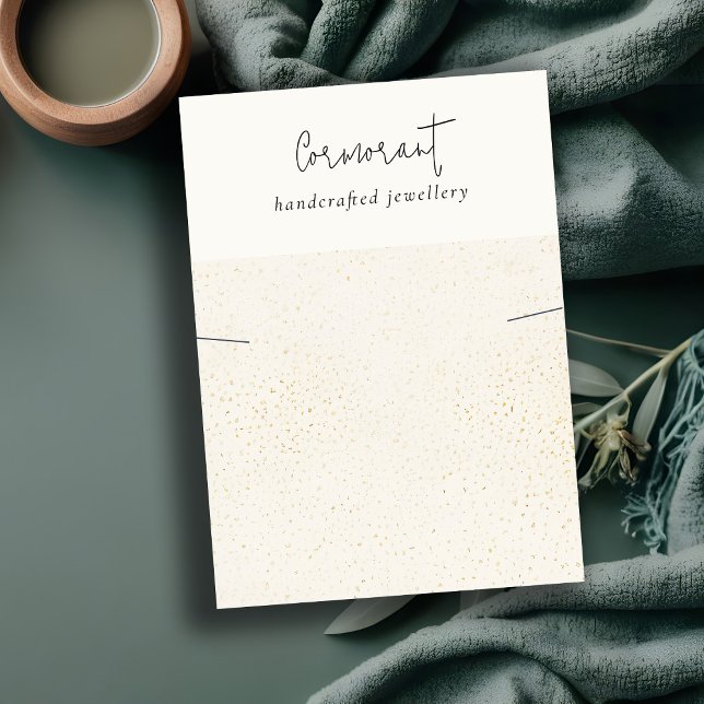 Chic Specklad Guld White Struktur Necklace Visning Visitkort (Skapare uppladdad)