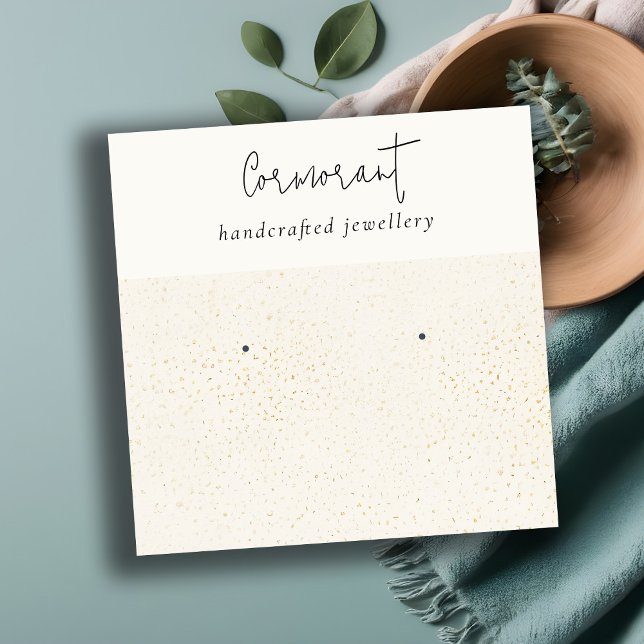 Chic Specklad Guld White Struktur Öarring Holder Fyrkantigt Visitkort (Skapare uppladdad)