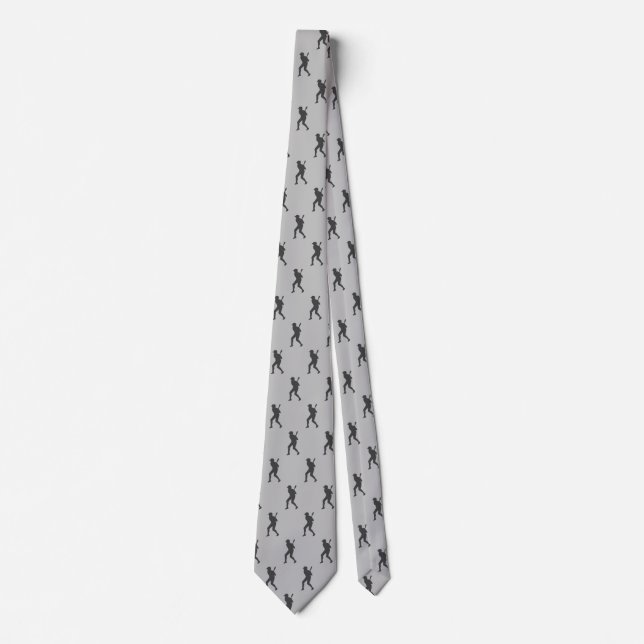 Chic Sports Baseball Hitter Silhouette Neck Tie Slips (Framsida)