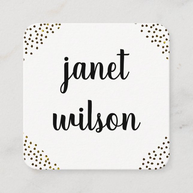 Chic Spoted Embellishations Fyrkantigt Visitkort (Framsida)