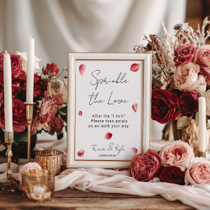 Chic Sprinkle Kärlek Petal Toss Skicka från Bröllo Poster