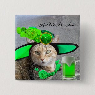 CHIC ST.PATRICK'S DAY CAT,GRÖNT RO,IRISH-ÖR KNAPP