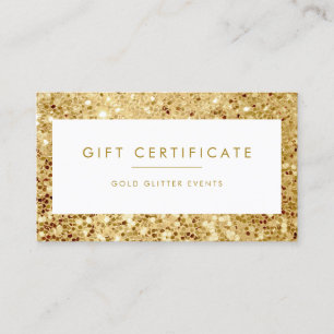Chic stort Guld Glitter-presentkort Rabattkort