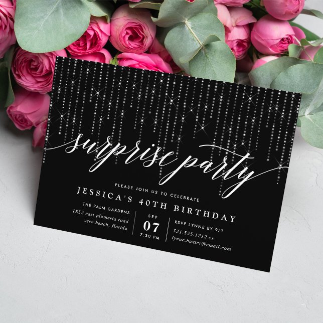 Chic String Ljus Surprise Party-inbjudan Inbjudningar (Skapare uppladdad)