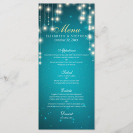 Chic String Ljus Turcos Glitter Bröllop Menu Meny