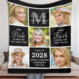 Chic Student 5 Photo Collage Inspirational Black Fleecefilt