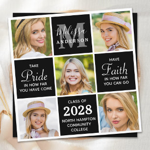 Chic Student 5 Photo Monogram Black Studenten Meddelande