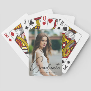 Chic Student Photo Black Script 2025 Studenten Casinokort