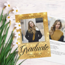 Chic Student Photo Guld Gnistra 2023 Studenten
