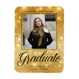 Chic Student Photo Guld Gnistra 2025 Studenten Magnet