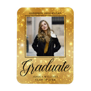 Chic Student Photo Guld Gnistra 2025 Studenten Magnet