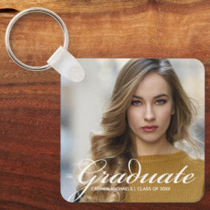 Chic Student Photo Personlig 2025 Studenten Nyckelring
