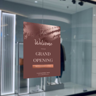 Chic Stylish Bronze Business Logo Grand Opening Poster