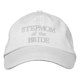 Chic styvmamma till bruden rosa vit bröllop broderad keps