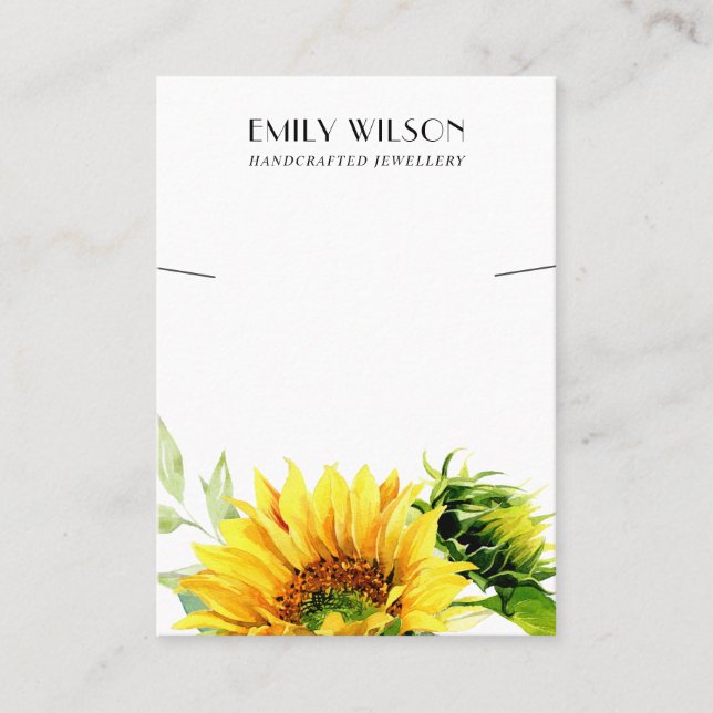 CHIC SUNFLOWER FALL NECKLACE BRACELET VISNING CARD VISITKORT (Framsida)