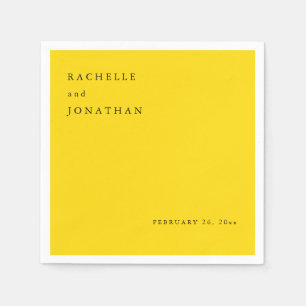 Chic Sunshine Gult White Simple Bröllop Napkins Pappersservett