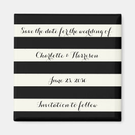 Chic svart elfenben rand Spara datum magneter