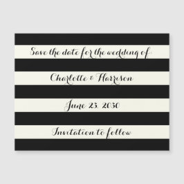 Chic svart elfenben rand Spara datum magneter