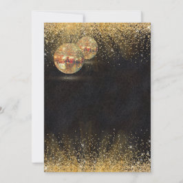 Chic svart guld disko boll repetitionsmiddag inbjudningar