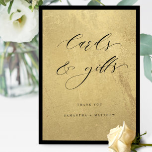 Chic, Svart och Guld, Kort och gåvor Bröllop Poster
