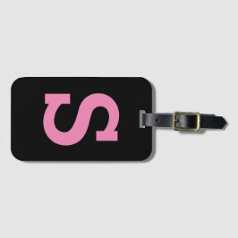 Chic, svart och Rosa, minimalt modernt initialt Br Bagagebricka