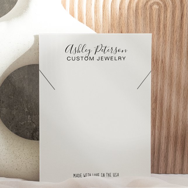 Chic Svart och vit logotyp visning av smyckena Visitkort (Skapare uppladdad)