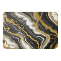 Chic Svart Vitt Guld Marmor Look Glamour