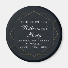 Chic Svarta Guld-Anpassningsbarna Pension Party Magnet