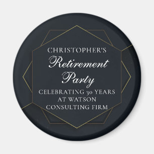 Chic Svarta Guld-Anpassningsbarna Pension Party Magnet