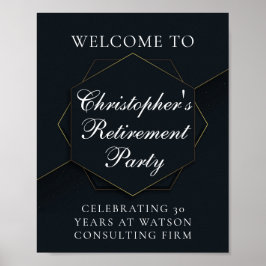 Chic Svarta Guld-Anpassningsbarna Pension Party Poster