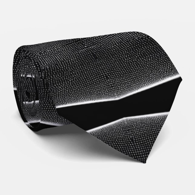 Chic Svarta och vita Abstrakten Rand Modern Stil Slips (Rullad)