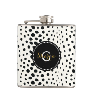 Chic svartvit cheetah print mönster monogram fickplunta