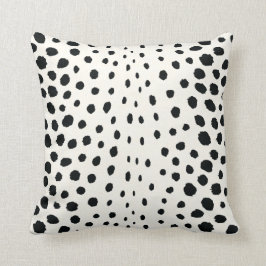 Chic svartvit cheetah print mönster monogram kudde