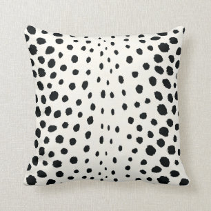 Chic svartvit cheetah print mönster monogram kudde