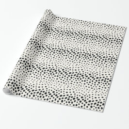 Chic svartvit cheetah print mönster monogram presentpapper