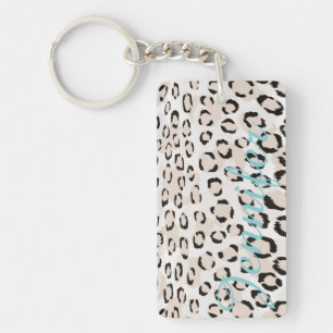 Chic svartvit cheetah-tryckmonogram