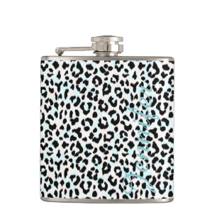 Chic svartvit cheetah-tryckmonogram fickplunta