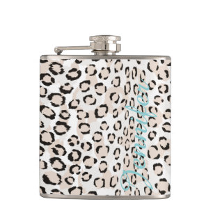 Chic svartvit cheetah-tryckmonogram fickplunta