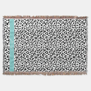 Chic svartvit cheetah-tryckmonogram mysfilt