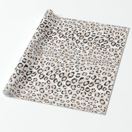 Chic svartvit cheetah-tryckmonogram presentpapper