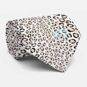 Chic svartvit cheetah-tryckmonogram slips
