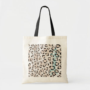 Chic svartvit cheetahtryckmonogram tygkasse