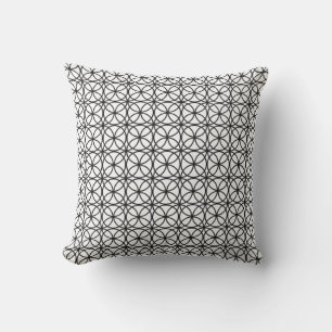 Chic Svartvit cirkel Geometric Mönster Kudde
