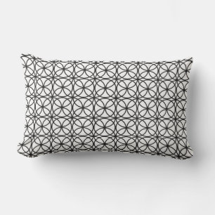 Chic Svartvit cirkel Geometric Mönster utomhus Lumbarkudde