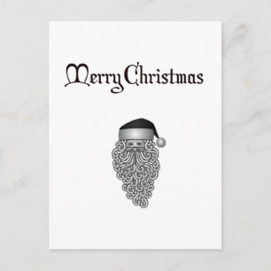 Chic svartvit julSanta vykort